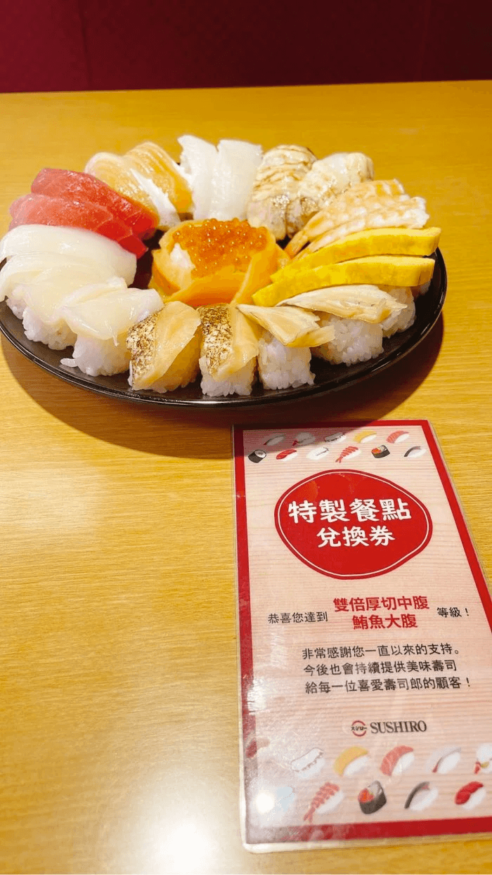 36點在壽司郎可兌換「特製餐點」。（翻攝Dcard）