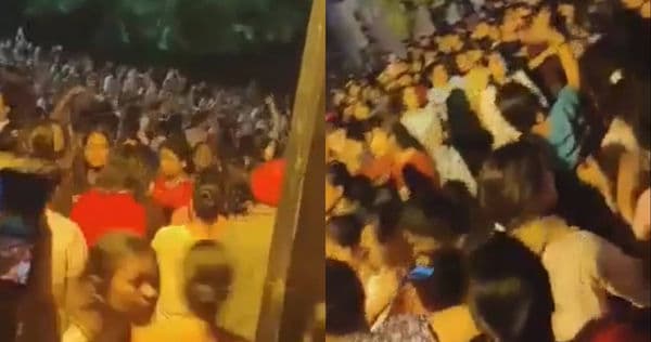 印度昌加迪爾大學生不滿學校沒作為，衝進校園抗議。（翻攝自推特）