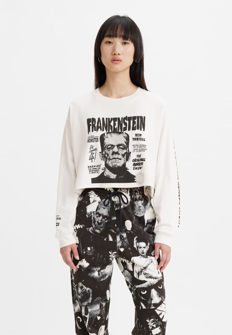 Universal Monsters x Levi's長袖短版上衣，NT$1,990。（Levi's提供）