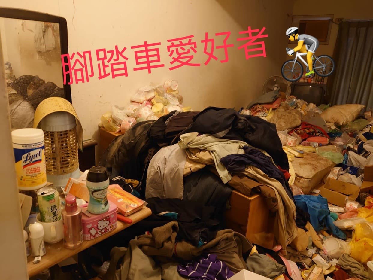 不僅如此，還有另一名房客是「腳踏車愛好者」，同樣不愛惜房間。（翻攝爆廢公社）
