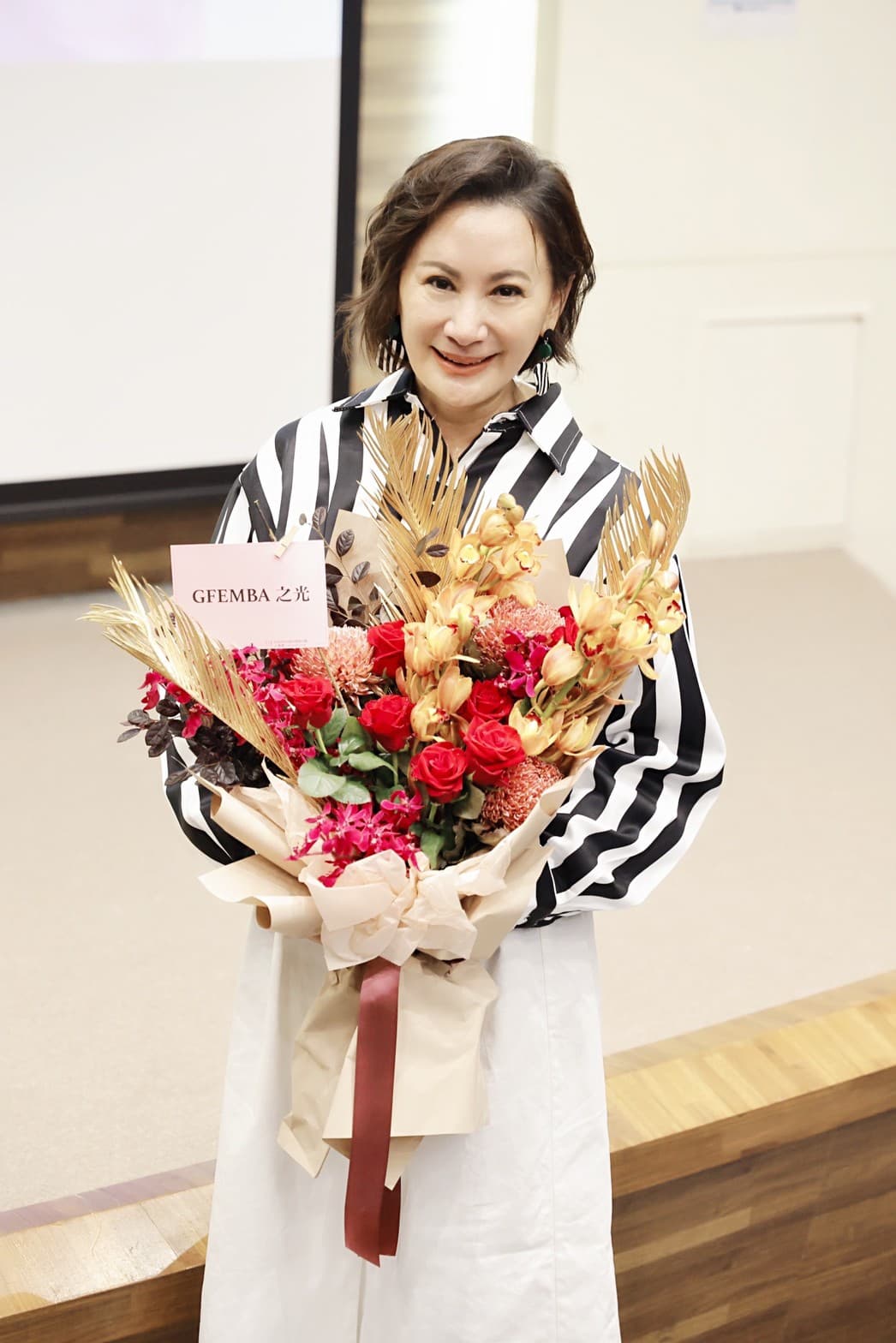 陳亞蘭日前回母校台師大演講。（欣湉國際提供）