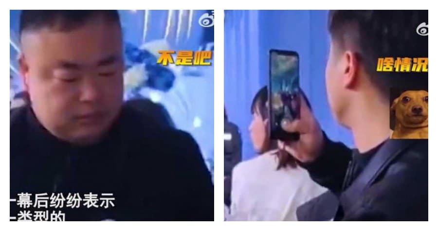 所有前任都鐵青著臉，避免目光接觸或揉揉眼瞼或拿手機拍照，幾乎沒有任何互動。（合成圖／翻攝微博）