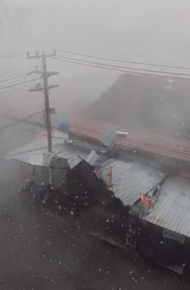  泰國清邁遭受熱帶風暴侵襲，颳起狂風暴雨。（翻攝推特@chiangmainews）