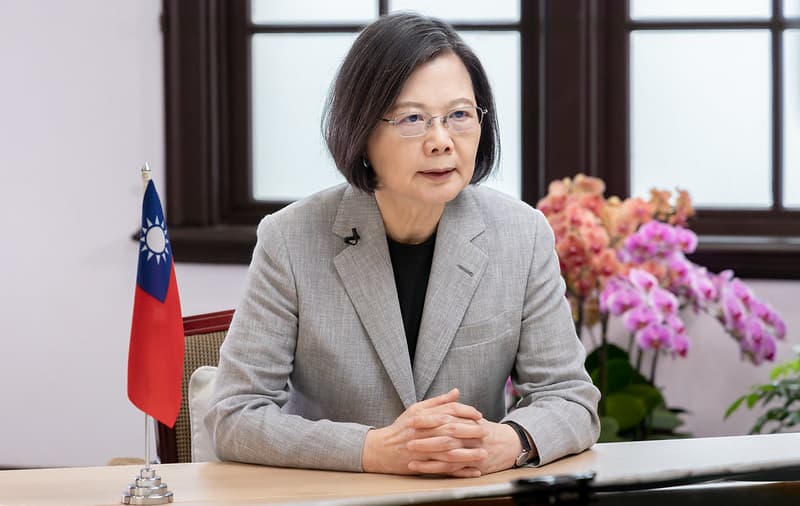 總統蔡英文今年再度受邀在哥本哈根民主高峰會上以視訊進行演說。（總統府提供）
