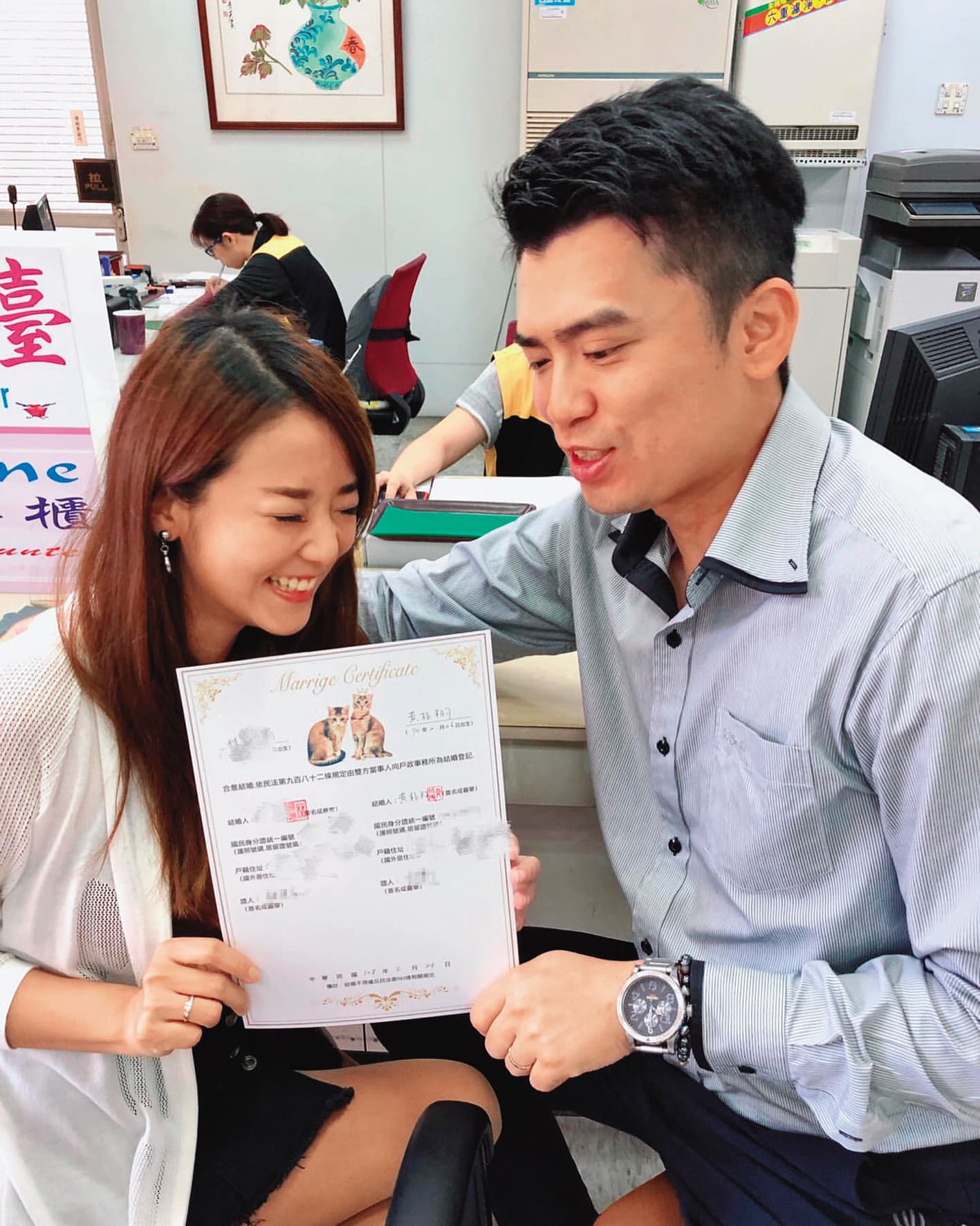 阿翔和林匯喬在2019年5月登記結婚，同年生下一子。（翻攝自林匯喬臉書）