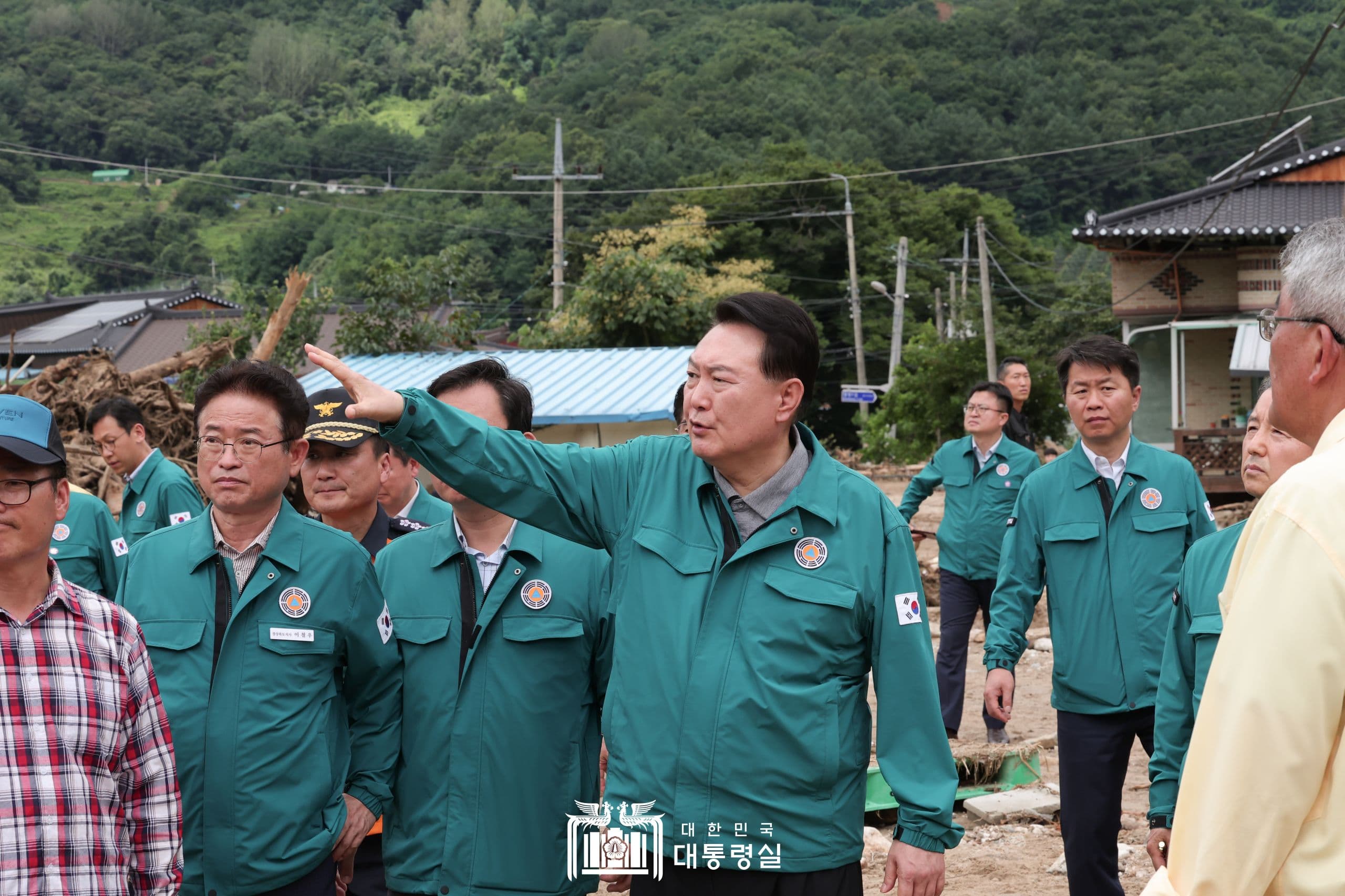 尹錫悅今日前往災區視察。（翻攝自南韓總統府官網）