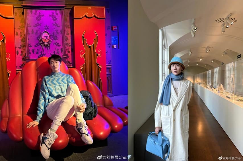 劉梓晨原本因為修圖過度被網友戲稱蛇精男，最近轉而低調生活，看起來很樸素。（翻攝微博）