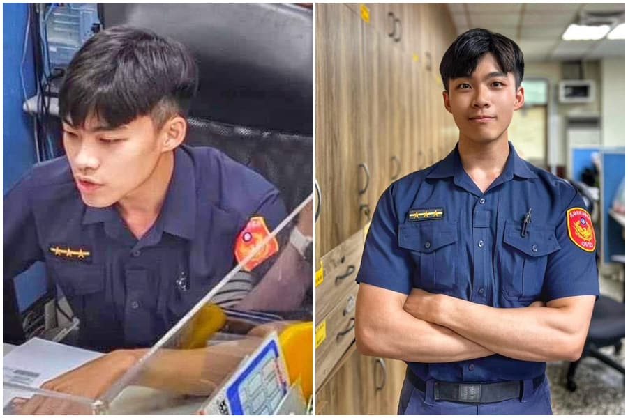 24歲帥員警曝光，引發網友暴動。（翻攝自高雄市政府警察局臉書）