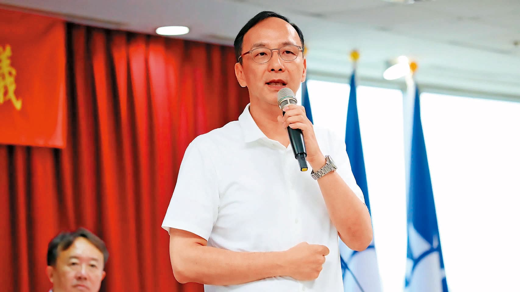 國民黨主席朱立倫喊出執政大聯盟，被認為仍未放棄藍白整合。（國民黨提供）