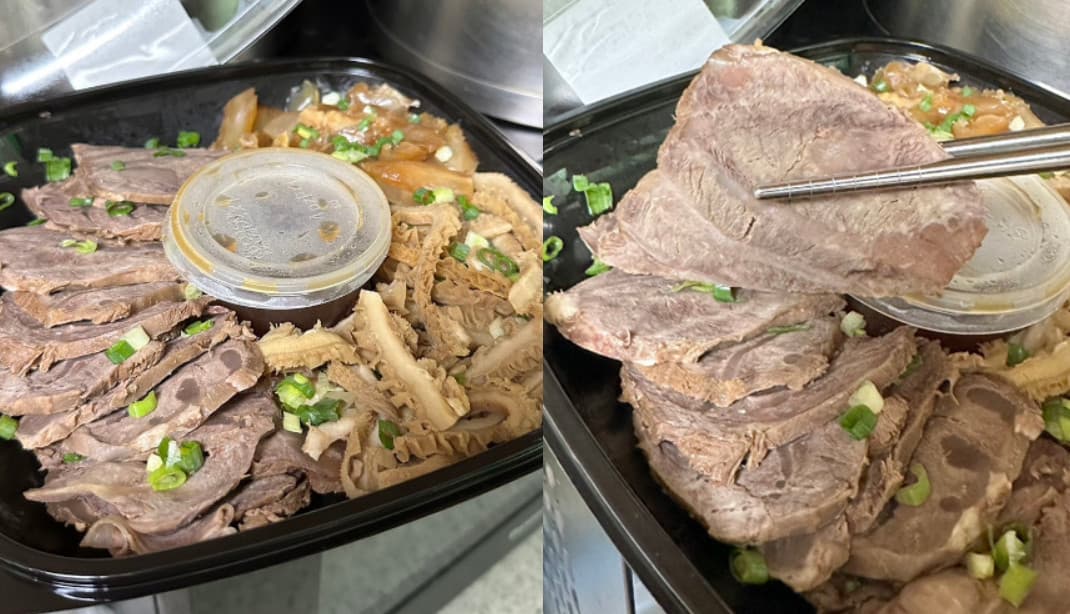 牛三寶拼盤份量頗多，已嘗鮮的網友表示，牛肉事先醃過，十分入味。（翻攝臉書社團「Costco好市多 商品經驗老實說」）