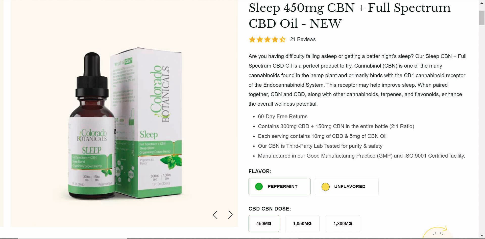 殷琪購買大麻產品網站Colorado Botanicals的Sleep精油，含有大麻成分。（讀者提供）