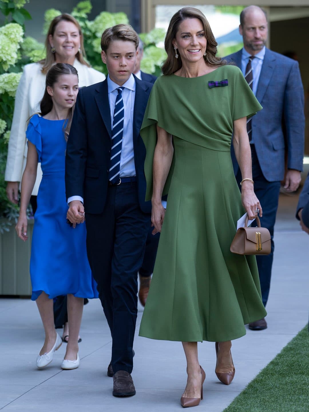 威廉王子、凱特王妃帶著喬治王子、夏綠蒂公主一同出席2026年溫網男單決賽。（翻攝Prince and Princess of Wales IG）