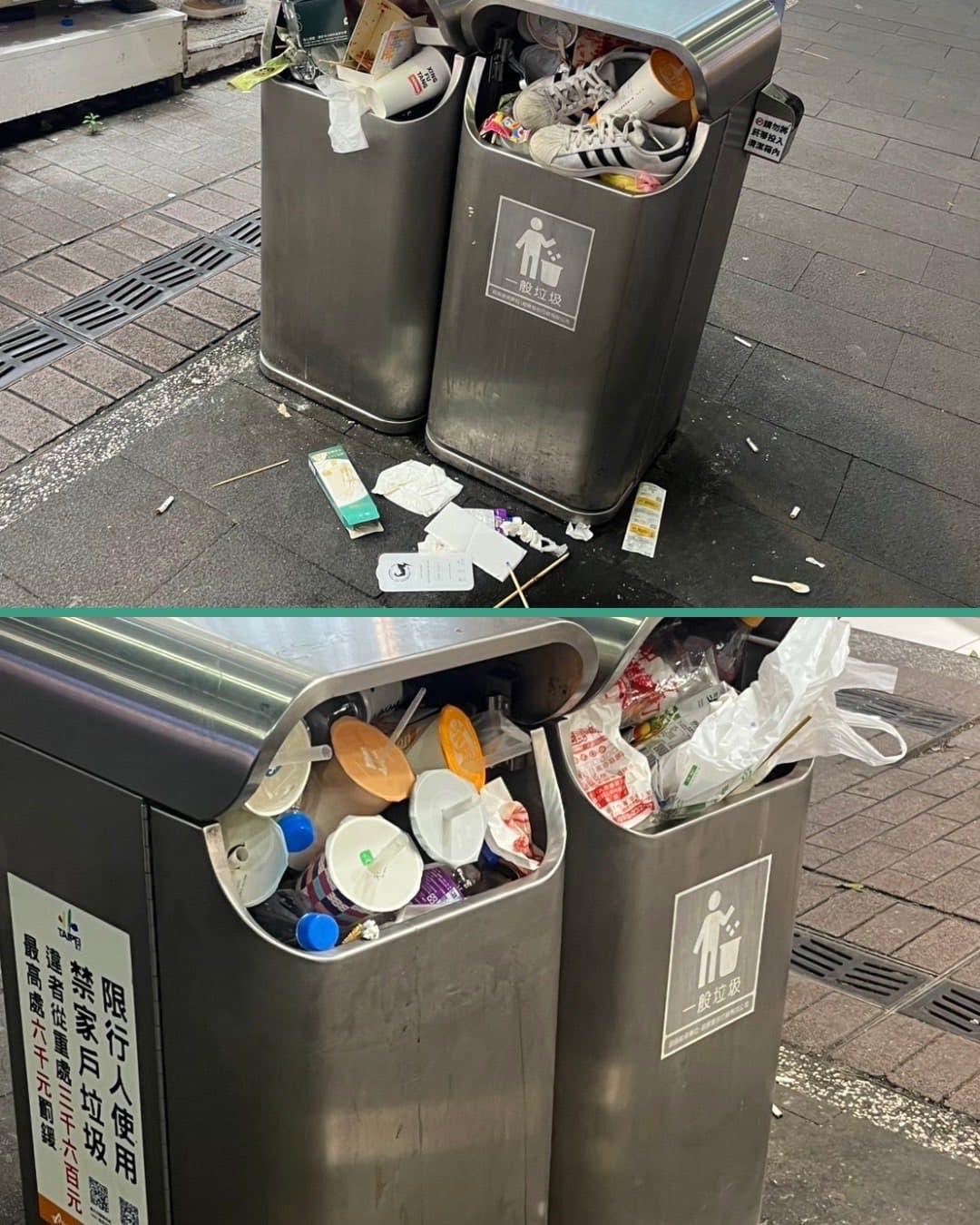 北市路邊垃圾桶政策造成環境問題，成為鼠患的溫床。（翻攝自台灣綠黨臉書）