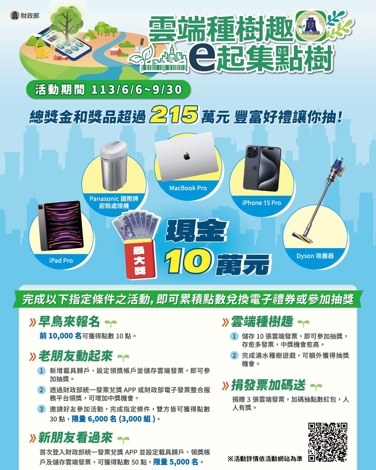 財政部推出雲端發票集點抽獎活動，抽獎結果引發爭議。（翻攝自財政部臉書）