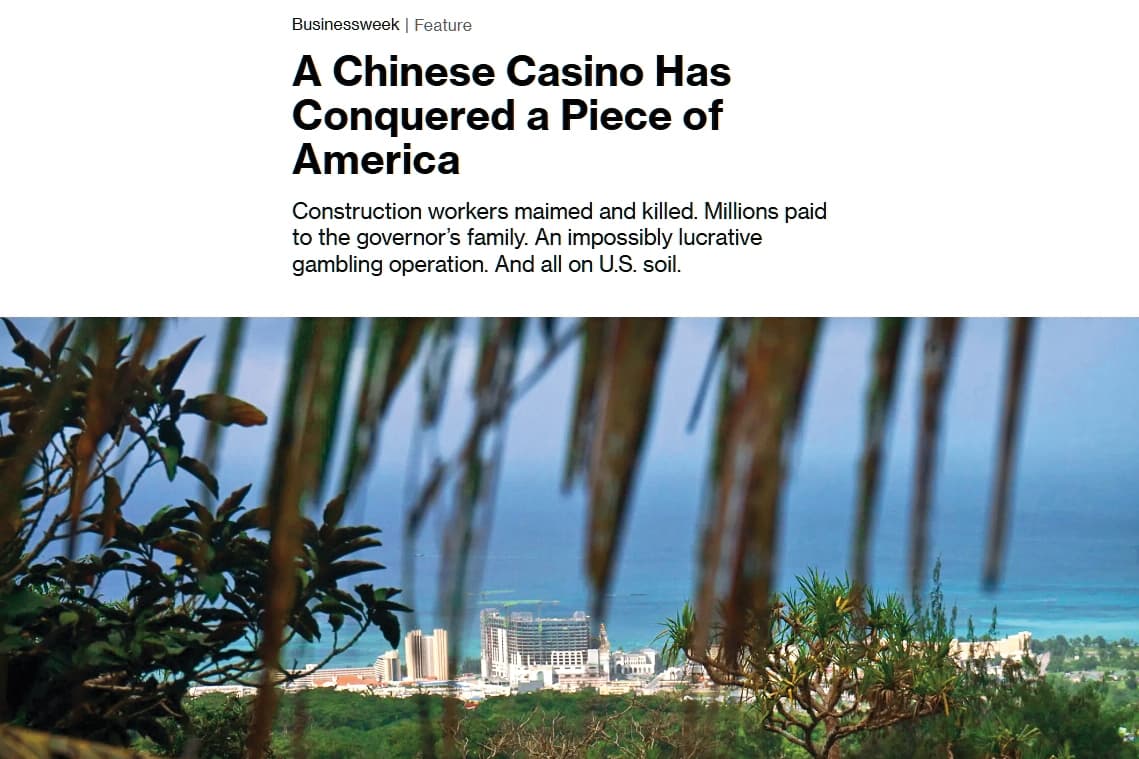 外媒曾經報導塞班島與中國的密切關係，尤其是賭場。（翻攝自《彭博社》）