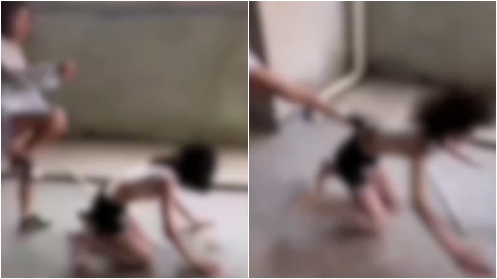 賴女被要求「爬狗狗」，緊接著就是來自霸凌者的10下狠踹。（翻攝畫面）