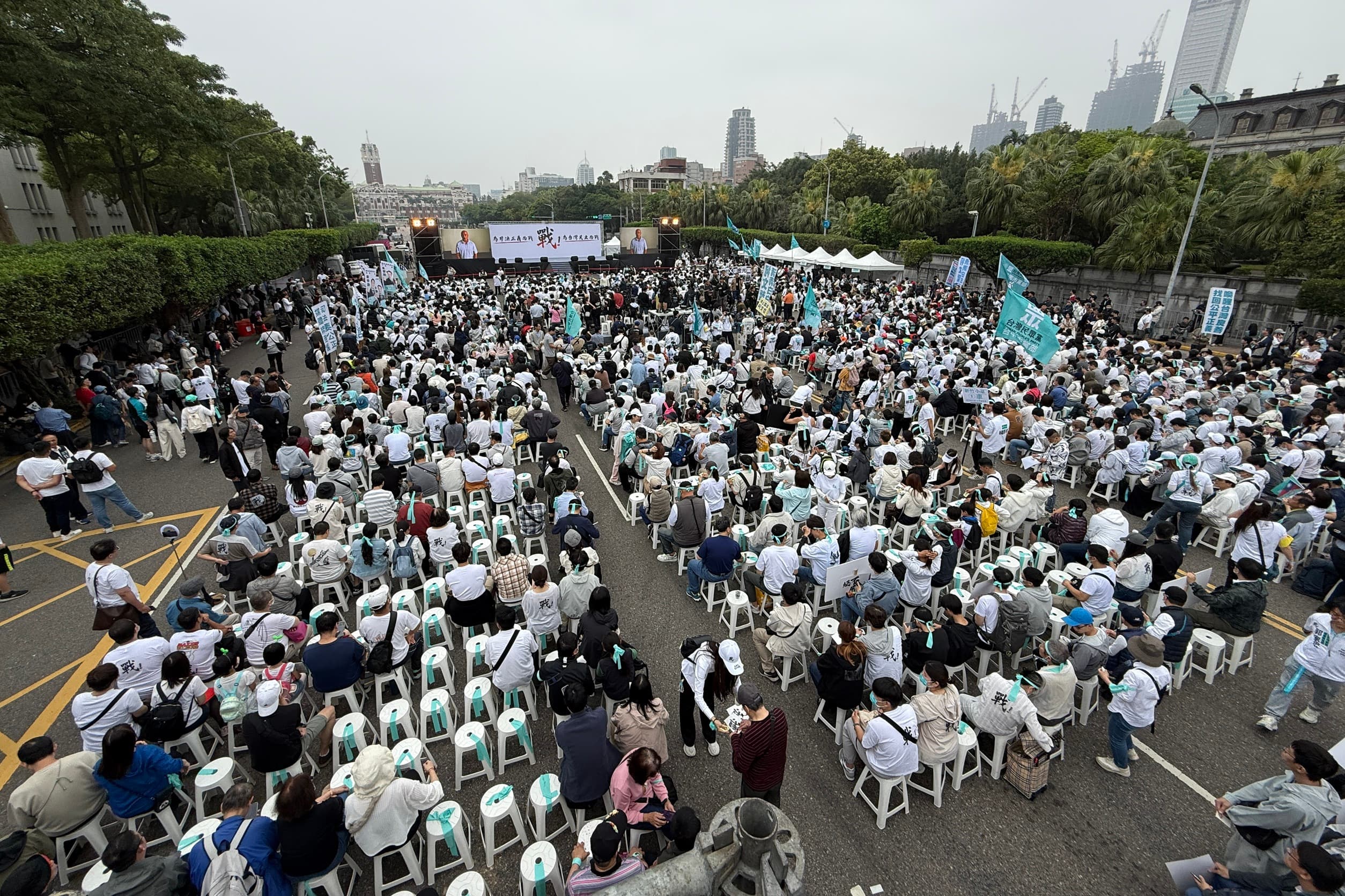 民眾黨329凱道集會，預計有超過20名立委到場力挺。（鏡報董孟航）