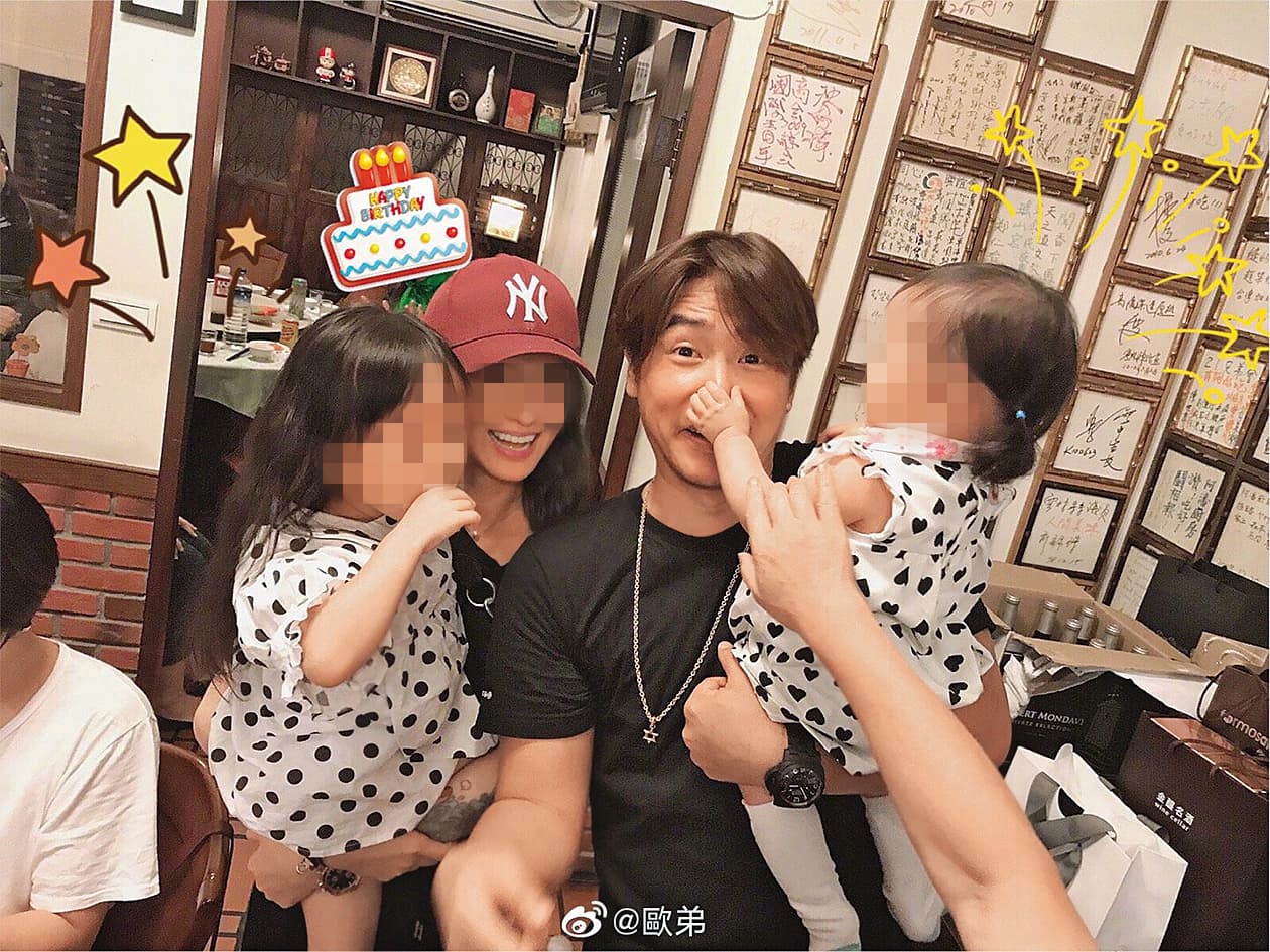 歐漢聲和前妻鄭雲燦有兩個女兒，結婚6年和平分手。（翻攝自歐漢聲微博）