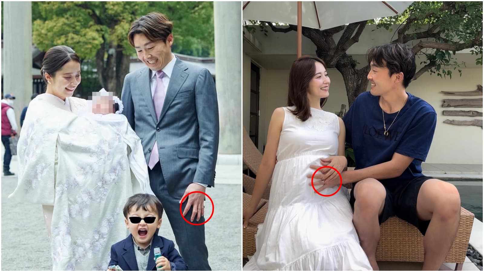 源田壯亮與愛妻合照，都有戴婚戒。（翻攝衛藤美彩IG）