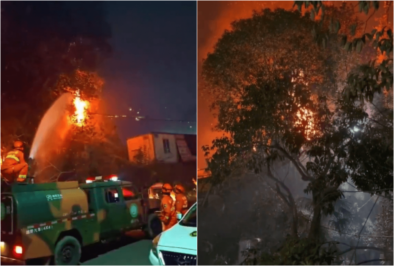 流星火雨引發火警，主辦方稱沒有造成人員傷亡。（翻攝自X）