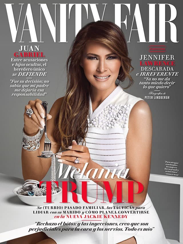 梅蘭妮亞曾登上墨西哥版《浮華世界》2017年2月號封面。（翻攝Vanity Fair Mexico）