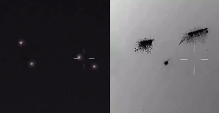 影片顯示阿富汗某軍事基地出現不明發光球體，被飛彈攻擊後散發無數碎片，但仍安然無恙。（翻攝X@MarioNawfal）