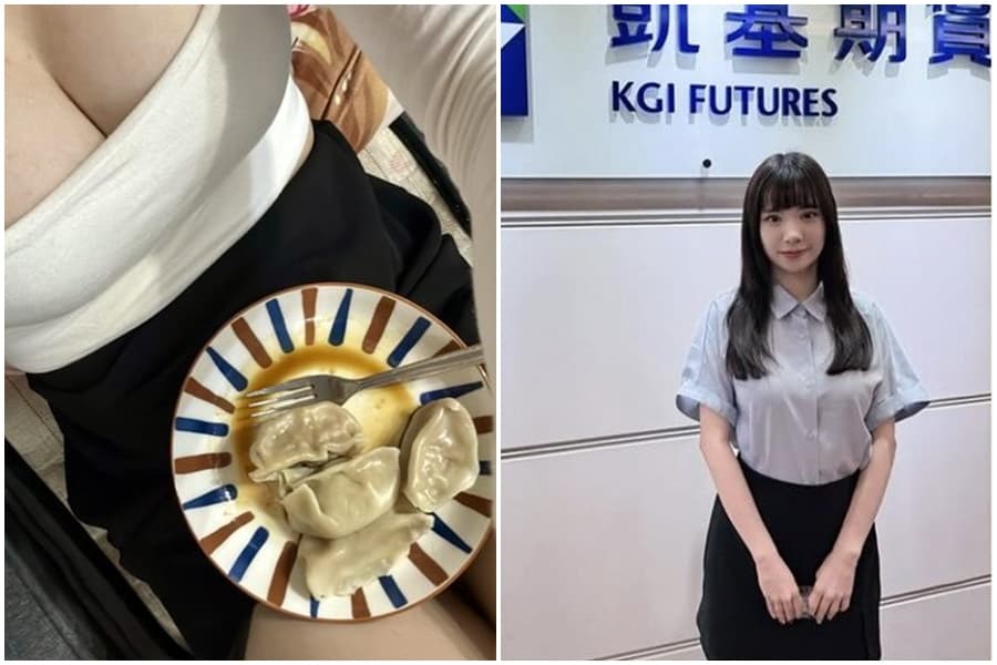 期貨正妹營業員曬水餃照，引發網友暴動。（翻攝自IG）