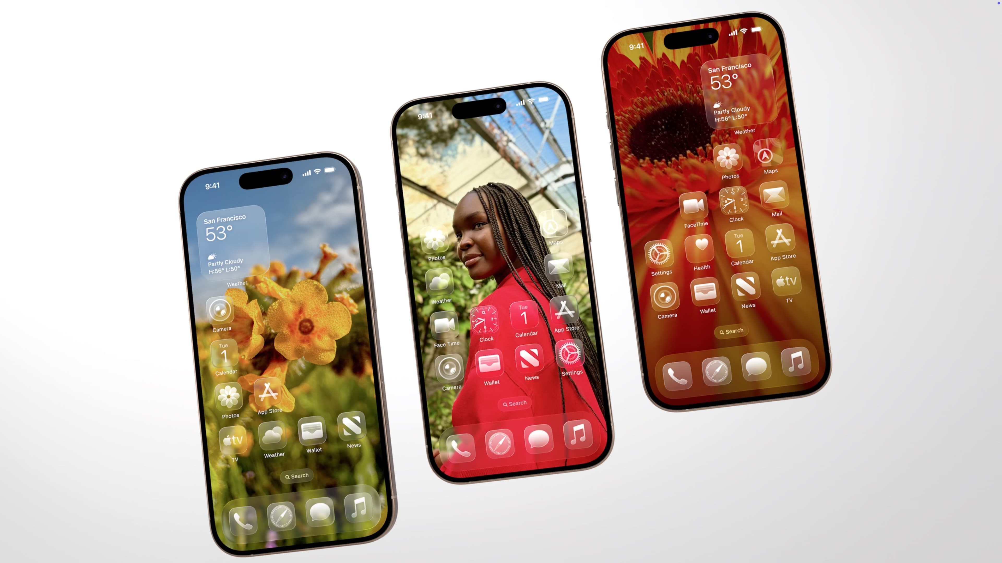 iOS 26的「Liquid Glass」，主打光滑透明與玻璃質感。（翻攝X@theapplehub）