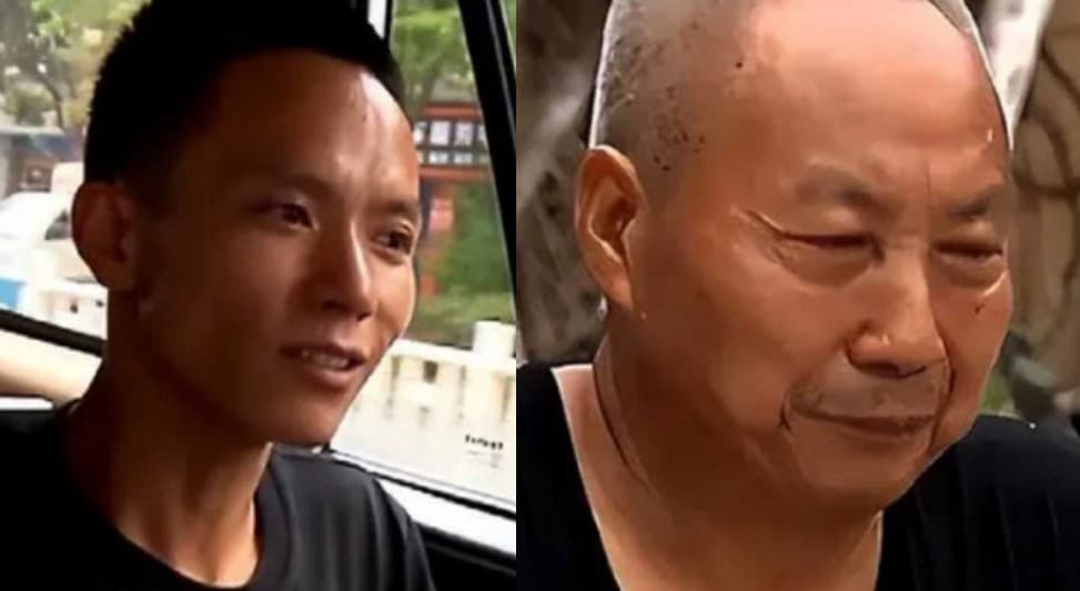柳軍（圖左）小時候被人口販子拐賣，終於在網上尋親，找到親生父親姚安心（圖右）。（翻攝微博）