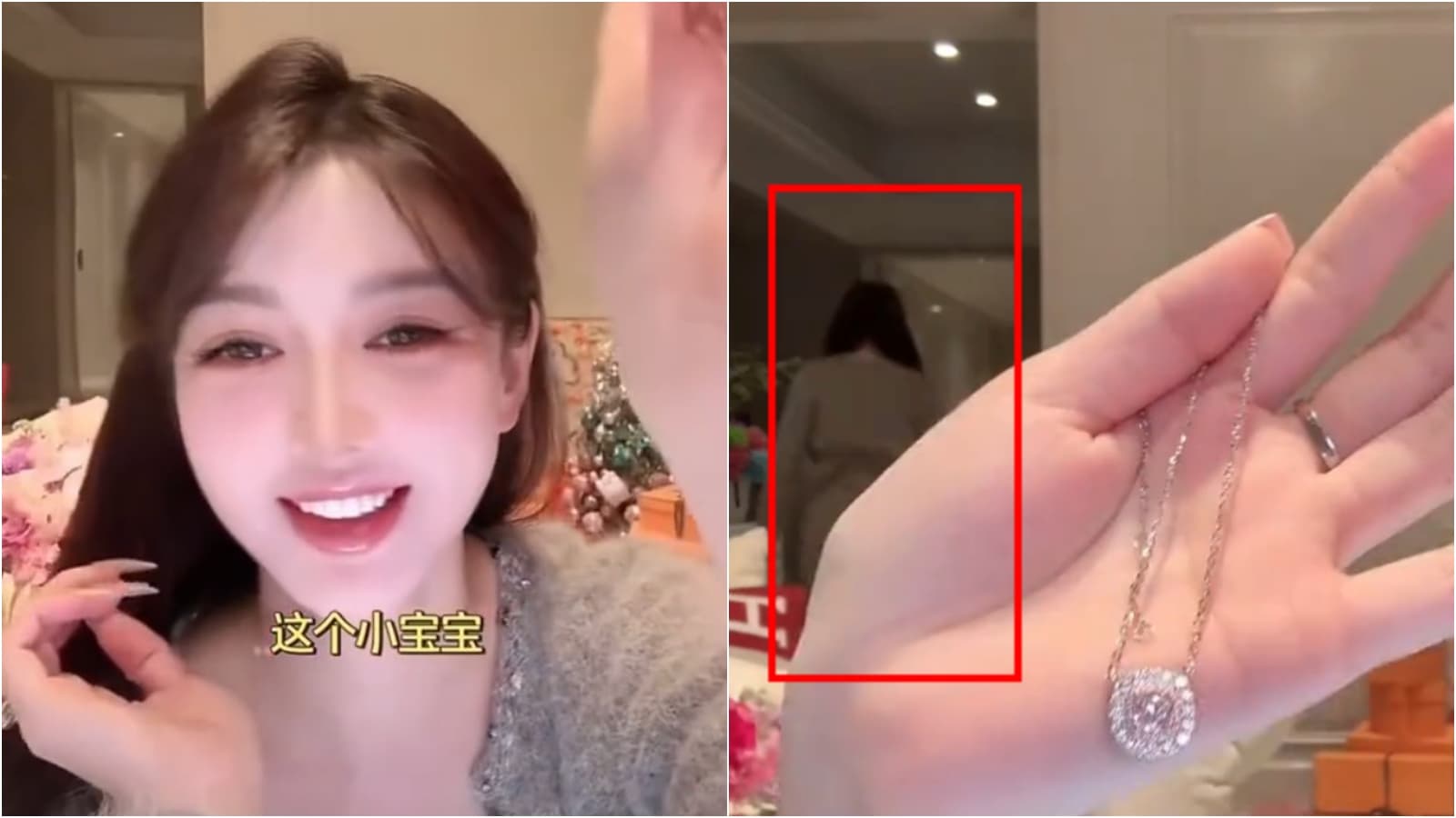 葉珂分手黃曉明後在直播上帶娃，但生父身分至今是謎團。（翻攝微博）