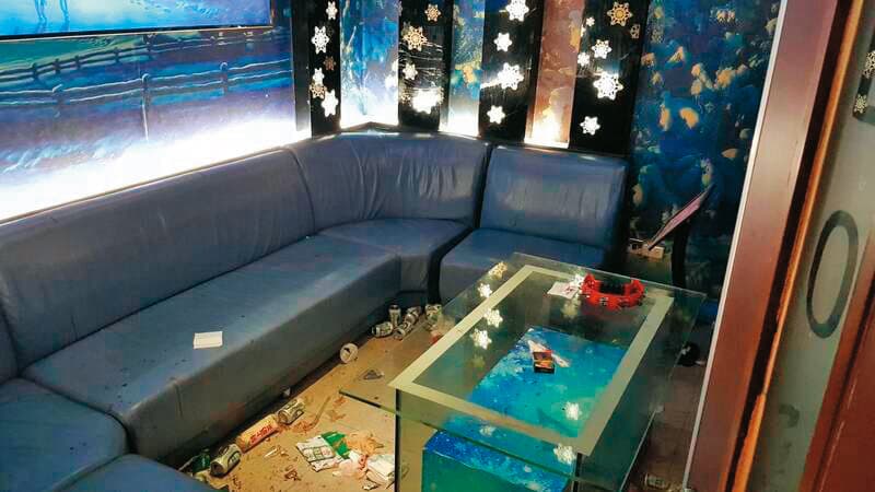 金防部金門守備大隊3名役男，今年1月在KTV鬧事，將店內物品砸毀。（金城分局提供）
