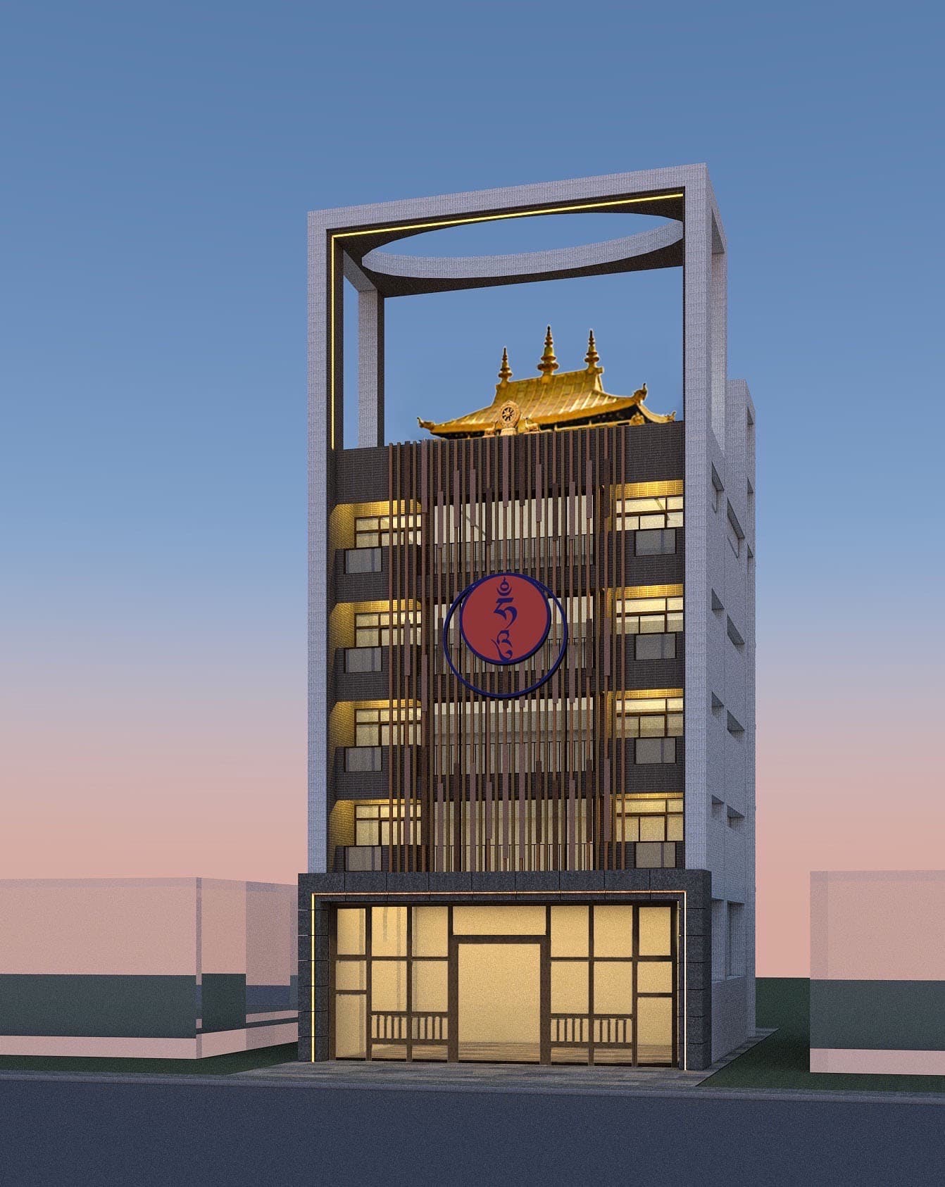 寶積林居士林建築示意圖。（寶積林提供）