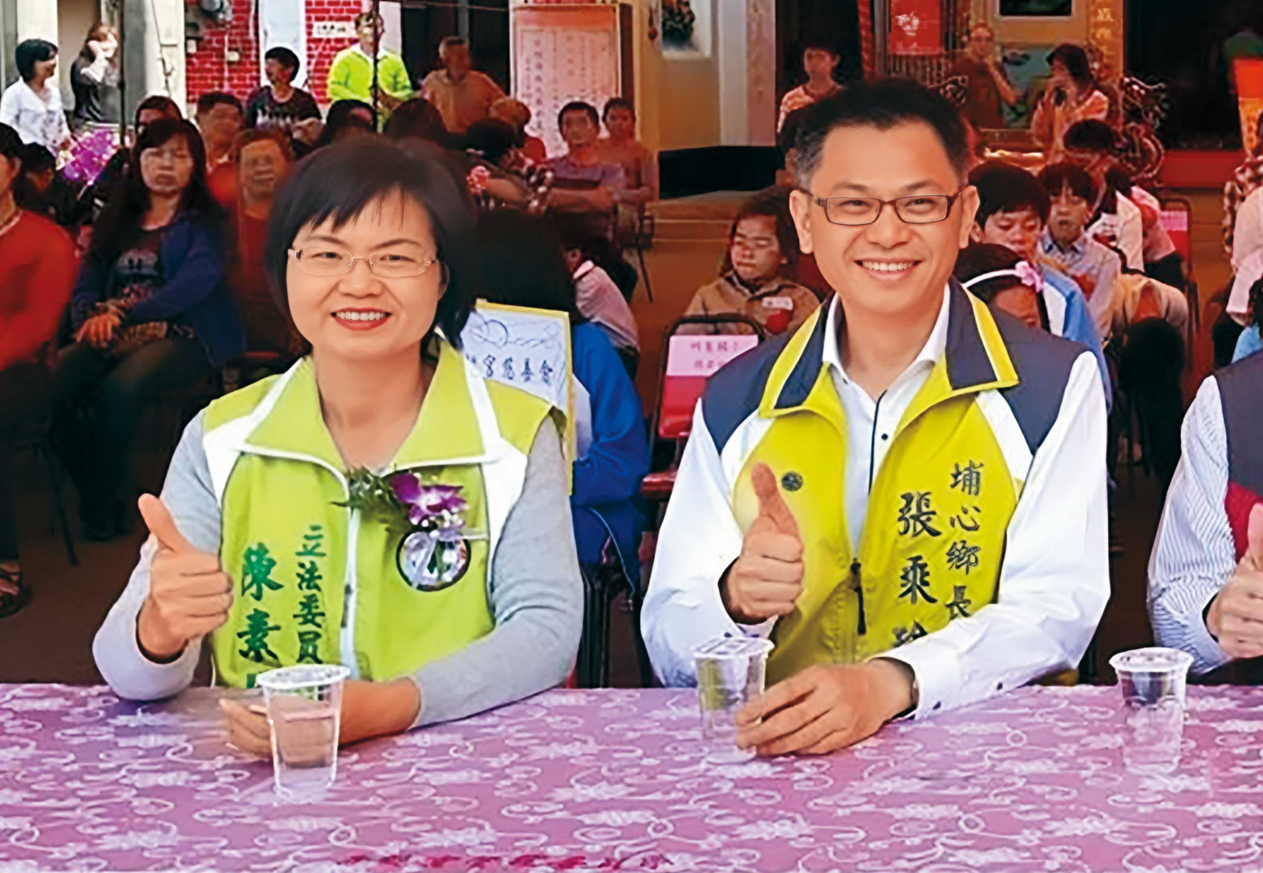 立委陳素月（左）參選彰化縣長，延攬前埔心鄉長張乘瑜（右）擔任競辦的組織部主任。（翻攝張乘瑜臉書）