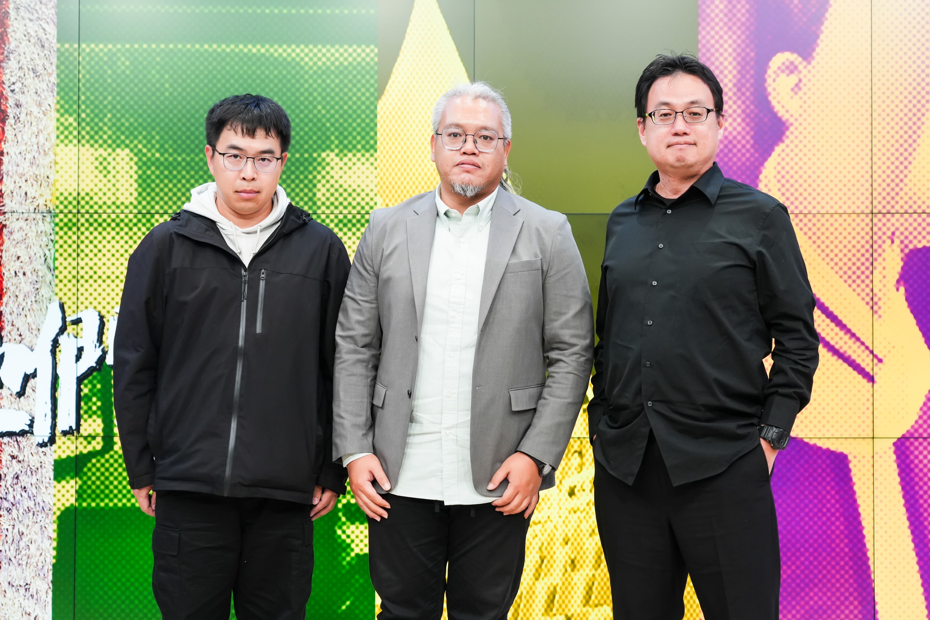 球探蔡永彬（左起）、藍天勇、球探曲信恩。