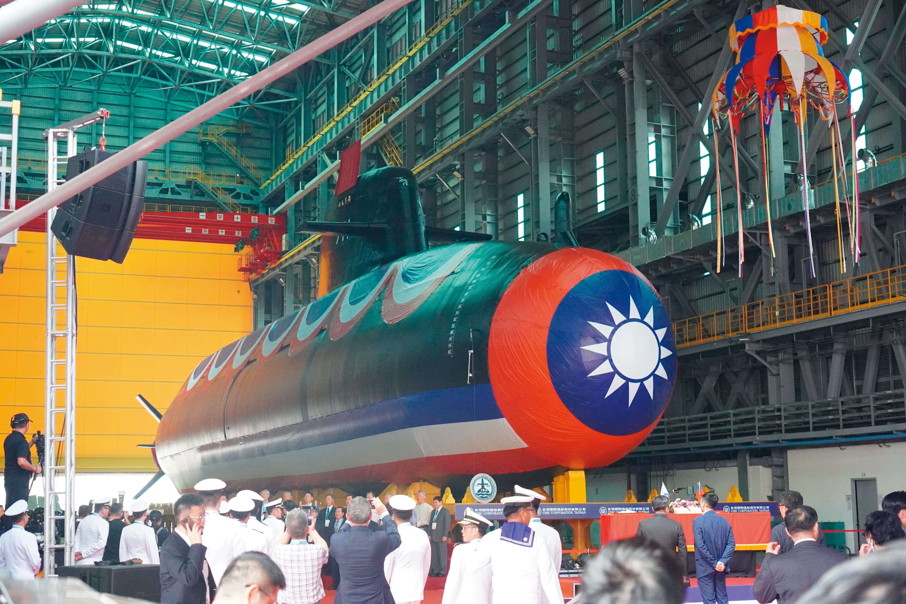 國造潛艦首艘原型艦在9月28日舉行命名下水典禮。（曾盈瑜攝）