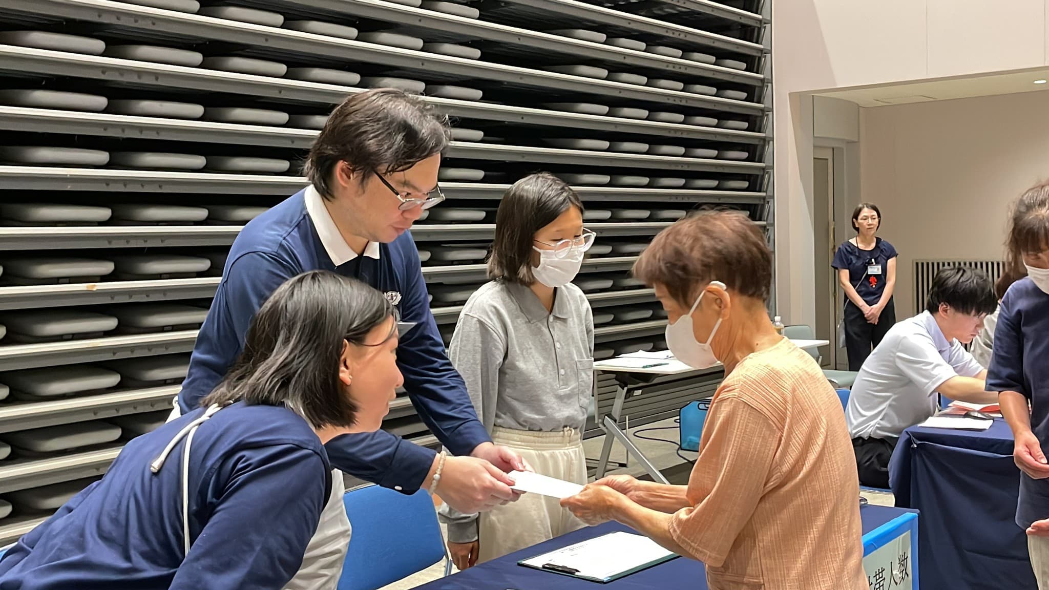 見舞金發放現場。（慈濟基金會提供）
