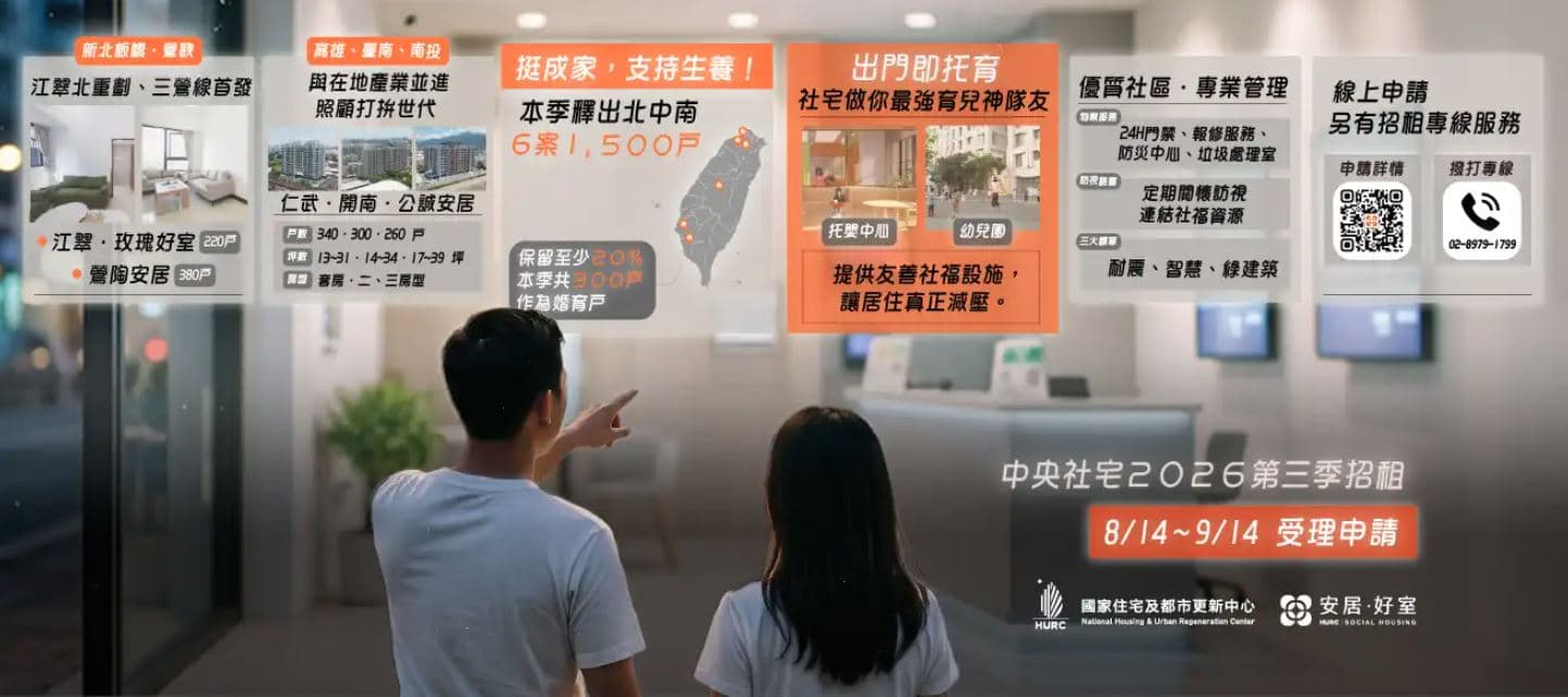 4縣市社宅8/14起開放申請。（翻攝國家住宅及都市更新中心官網）