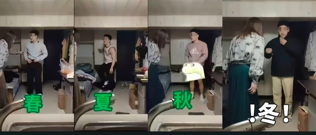 1名鮮肉體育生被封「四季哥」因為他年1來了4次。（翻攝畫面）