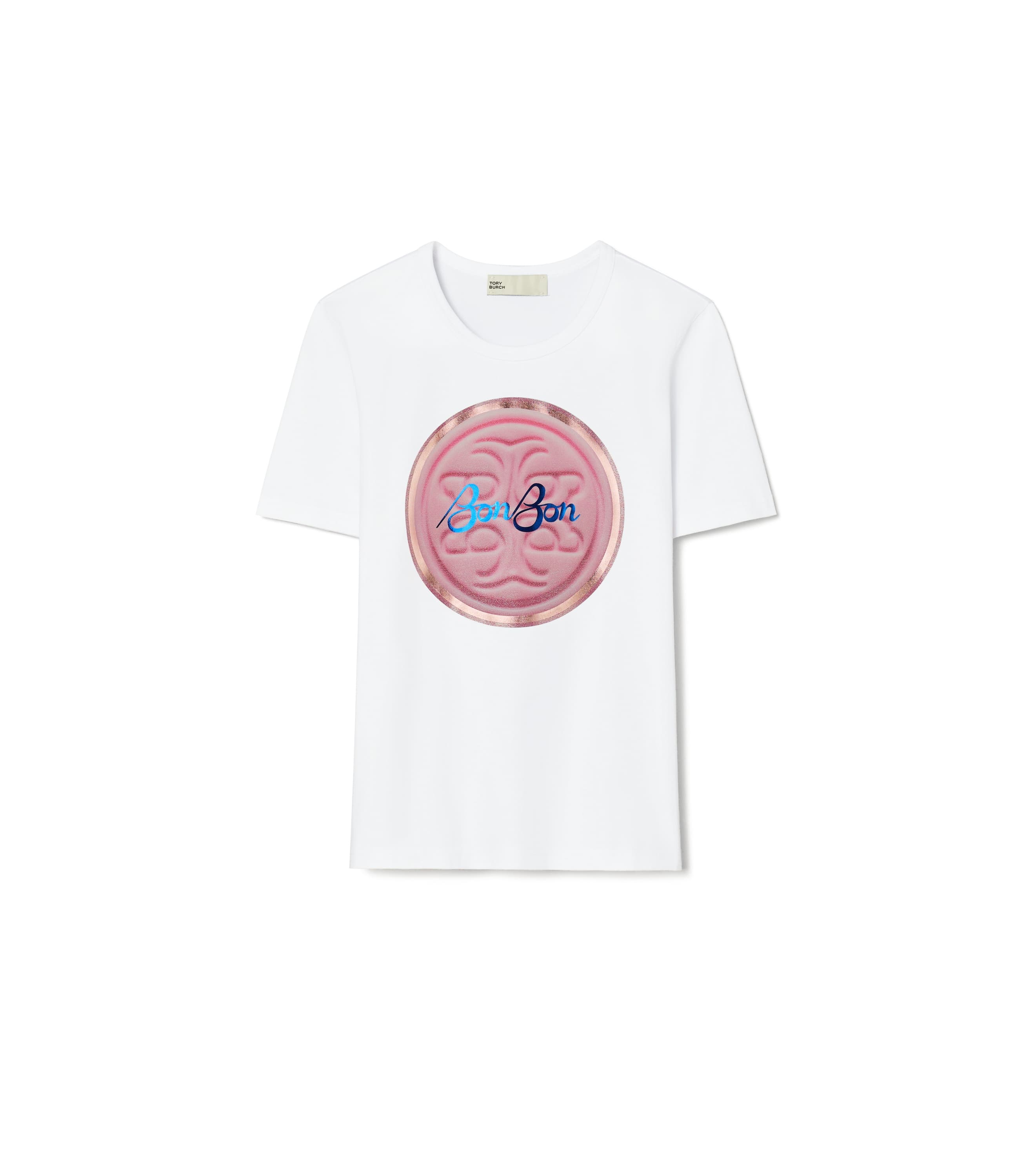 TORY BURCH x BonBon糖果Logo Tee。NT$9,950（TORY BURCH提供）