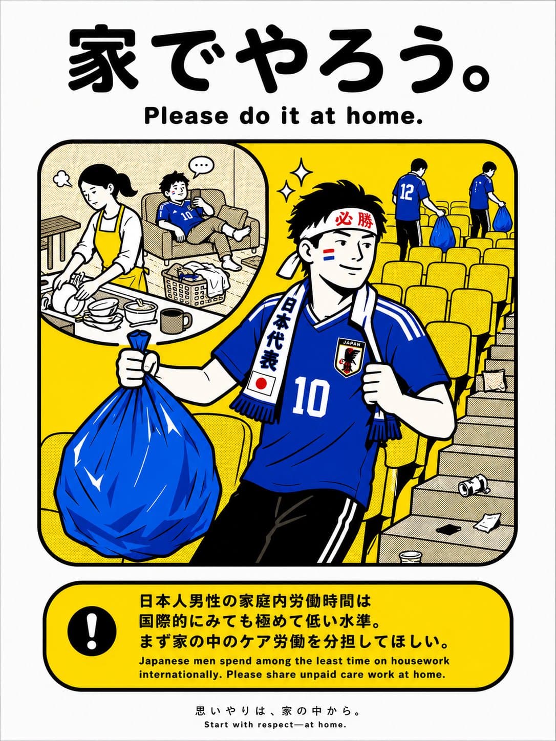 日本網友畫出日本男子的雙標生活。（翻攝自X@atsukotamada）