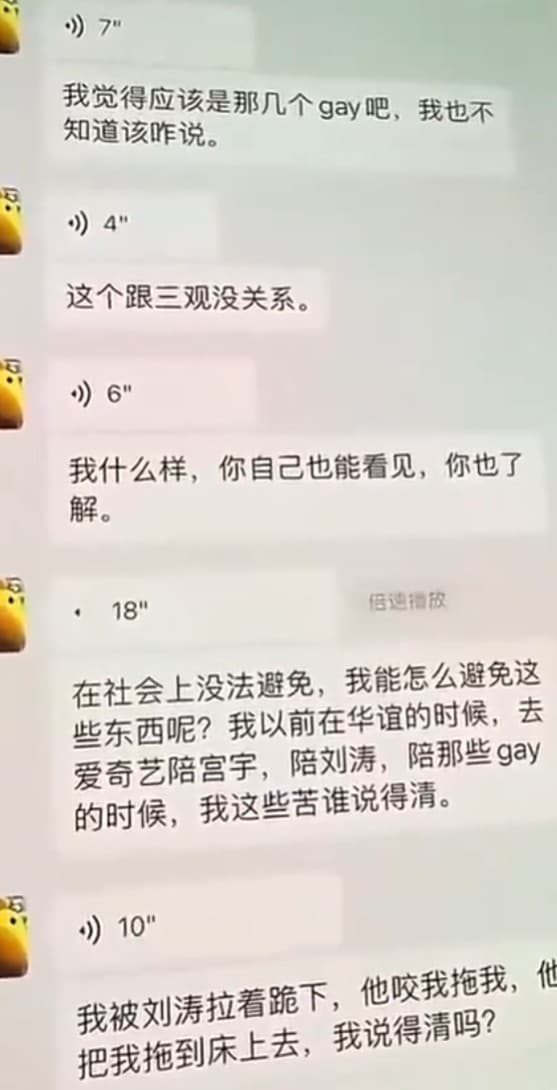 疑似金澤的生前對話流出，爆料遭到男性高層潛規則，衝上微博熱搜榜。（翻攝自微博）
