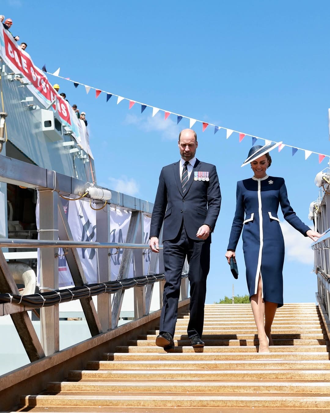 威廉夫婦本月22日出席「格拉斯哥號」軍艦命名儀式。（翻攝princeandprincessofwales IG）