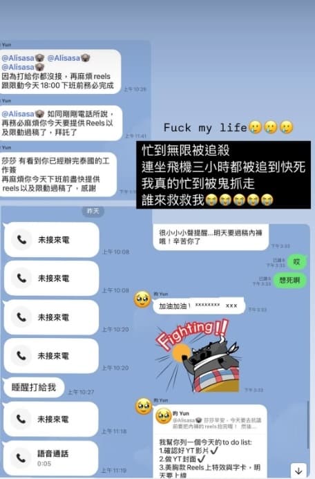 愛莉莎莎團購內衣業績達200萬元，卻因工作太忙發限動哀號。（翻攝自愛莉莎莎IG）