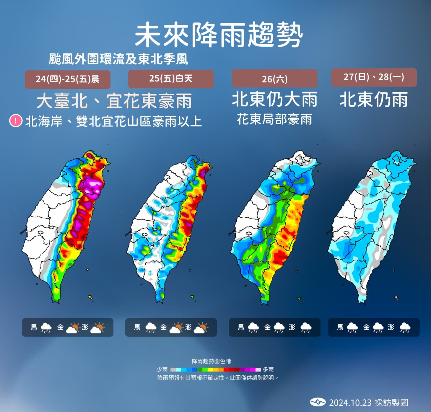 一週雨勢。（翻攝自氣象署）