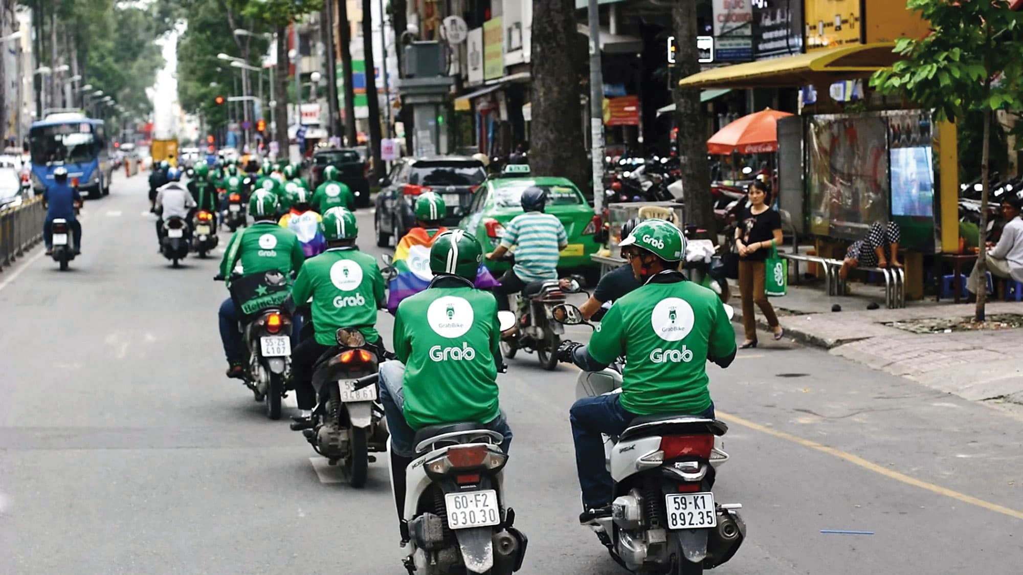 印尼當地的Grab外送車採用的正是光陽電動車。（光陽機車提供）