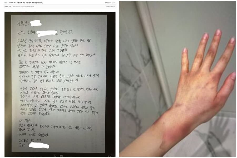 疑似Jisoo哥哥的妻子現身爆料長期遭到爆家暴、硬上。（翻攝自theqoo）