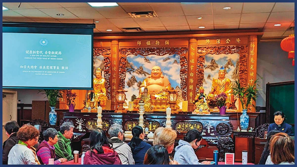 一貫道在全球多國都有信徒，其聚會主要活動就是布道、讀經。圖為加拿大一貫道活動。（翻攝一貫道全球資訊網）