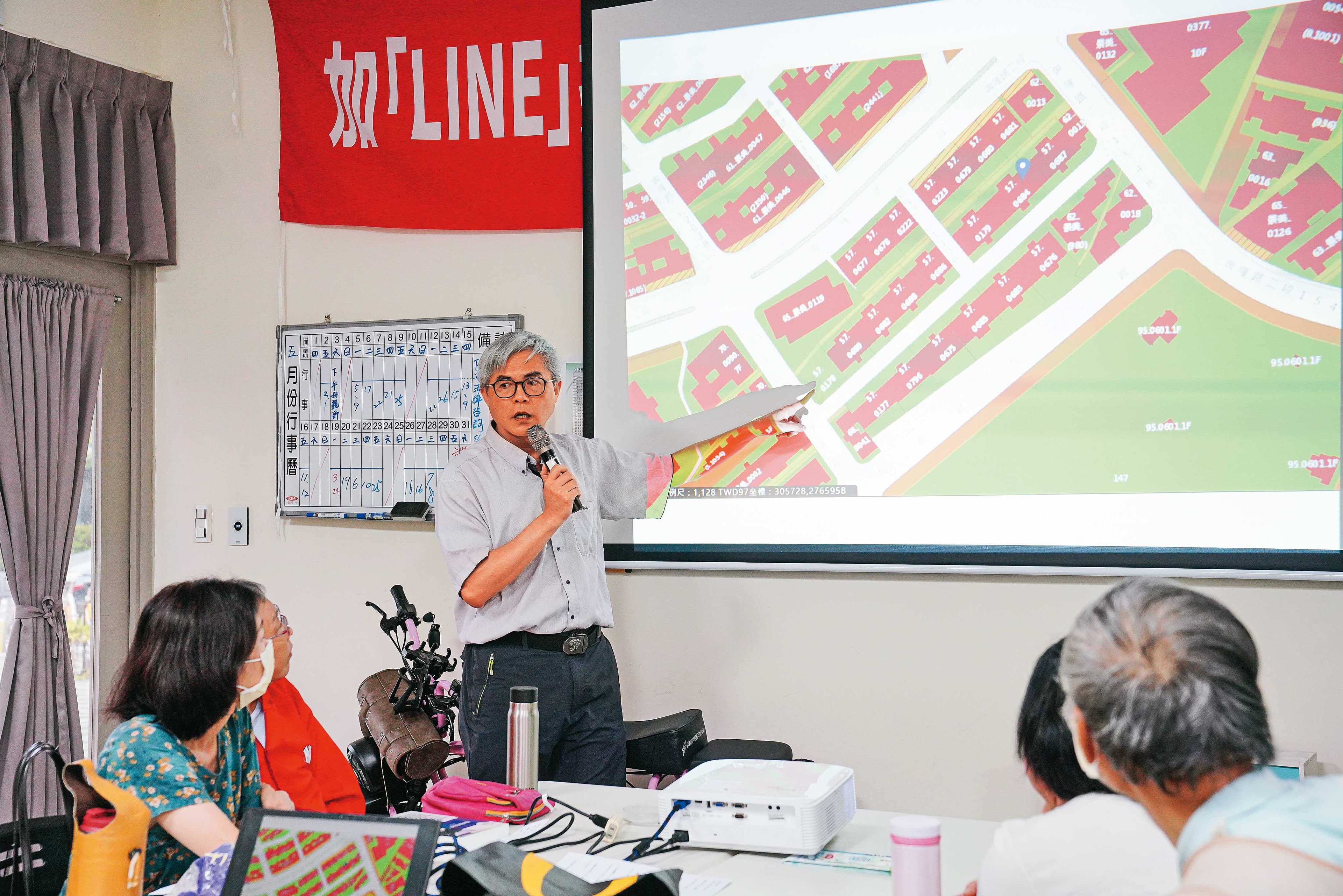 都更資源豐富，只要有10戶以上地主連署，政府或民間團體就會出動宣講。圖為都權會理事長林注強。