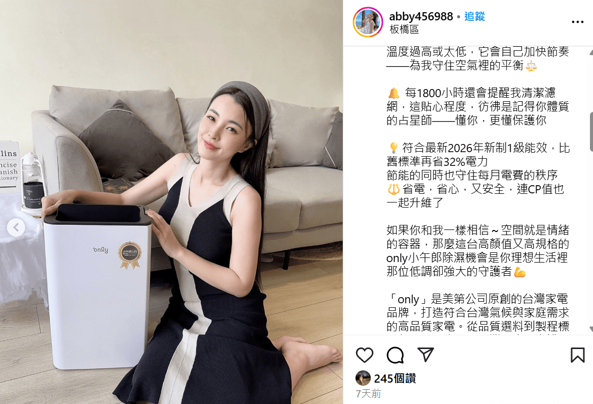 @abby456988－主婦必備除濕神隊友！12小時會自動休息、安全又聰明，濾網還會提醒該清潔，是照顧家庭也照顧主人的貼心家電。（翻攝自網路）