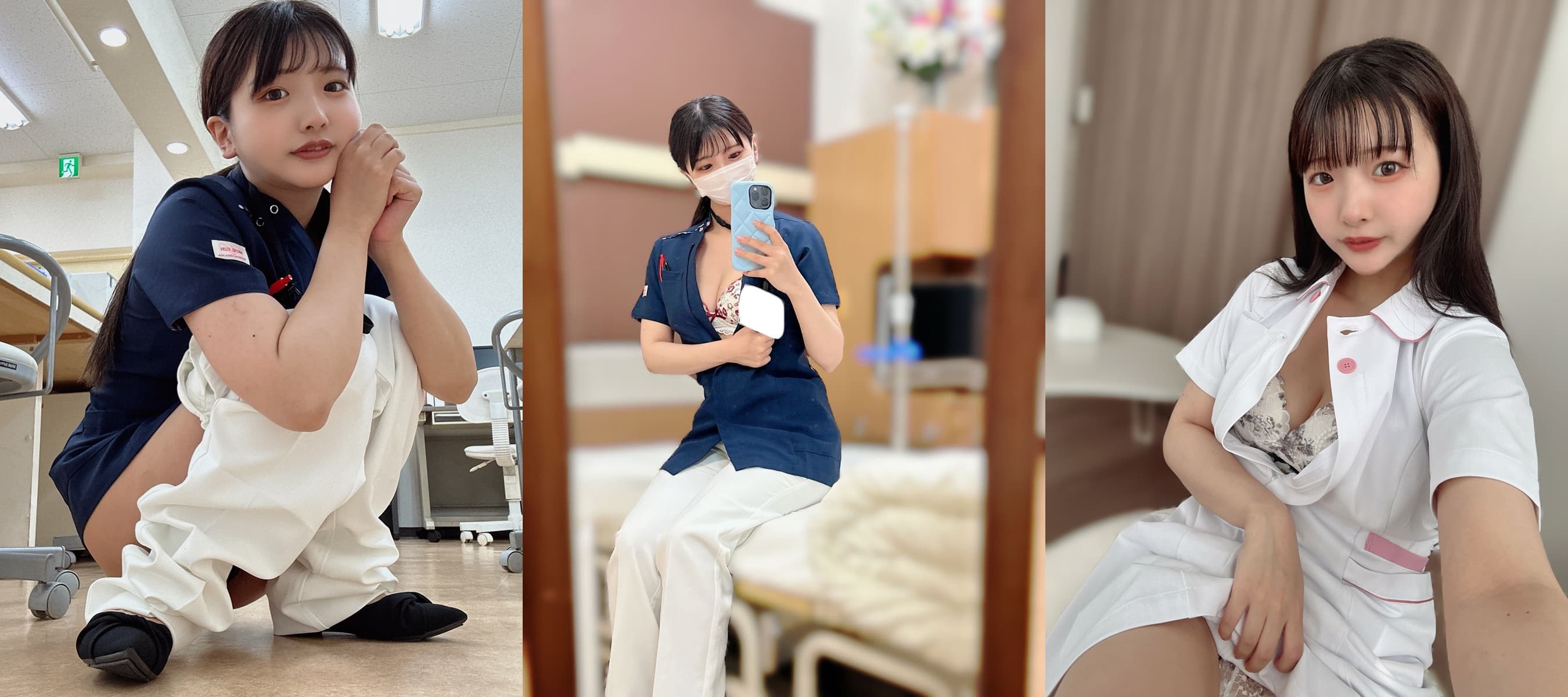 護理師趁沒人時在醫療場所內火辣自拍。（翻攝X@i_am_maashi）  